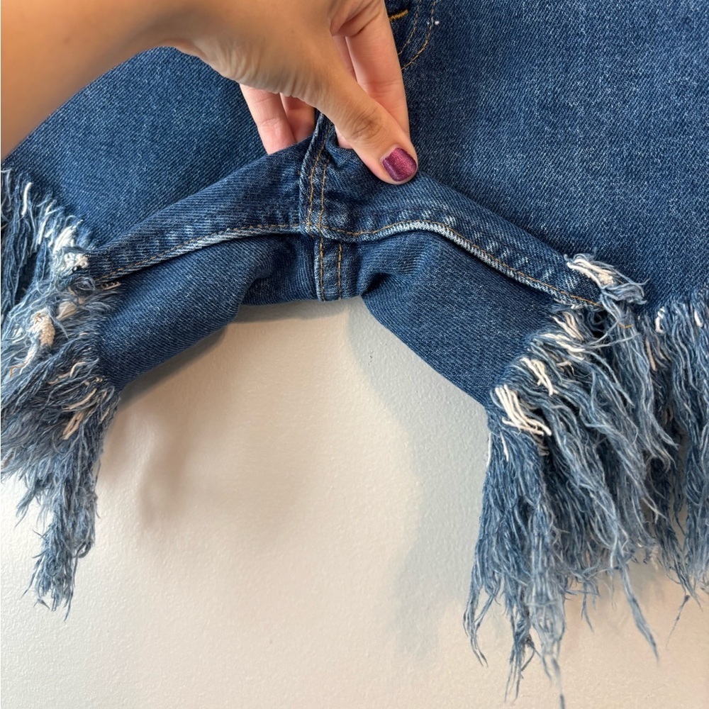 60's-80's Vintage Boho Western Denim Levis Orange Tab 30/34 Mom Shorts XS Small - Picture 5 of 10